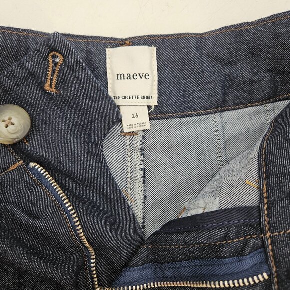 New Anthropologie Maeve Colette Denim Short Womens 26 Blue High Rise - Picture 4 of 5
